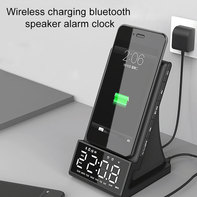 Bluetooth Speaker Phone Charging Speaker Alarm Clock Radio 0 - Tophatter Daily Deals