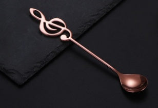 304 stainless steel music symbol creative spoon Rose gold 0 - Tophatter Daily Deals