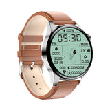 BW0256 Smart Watch - Bluetooth Call Music Fitness Tracker Brown leather Smartwatches & Fitness Trackers - Tophatter Daily Deals