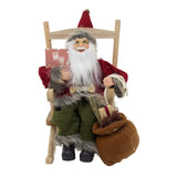 Traditional Santa Claus in Rocking Chair | Rustic Father Christmas Figurine Ornament - Tophatter Daily Deals