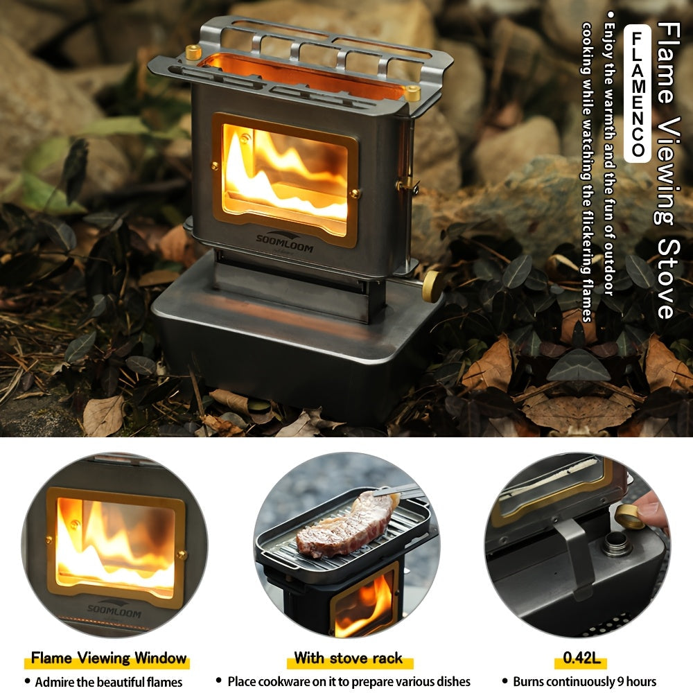 Camping Stove with Glass Window Camping & Hiking - Tophatter Daily Deals
