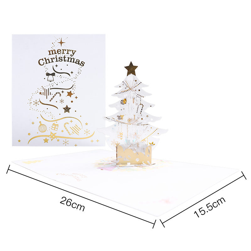 3d Christmas Greeting Card Stereo Christmas Tree Card Creative Crystal Christmas Tree 0 - Tophatter Daily Deals