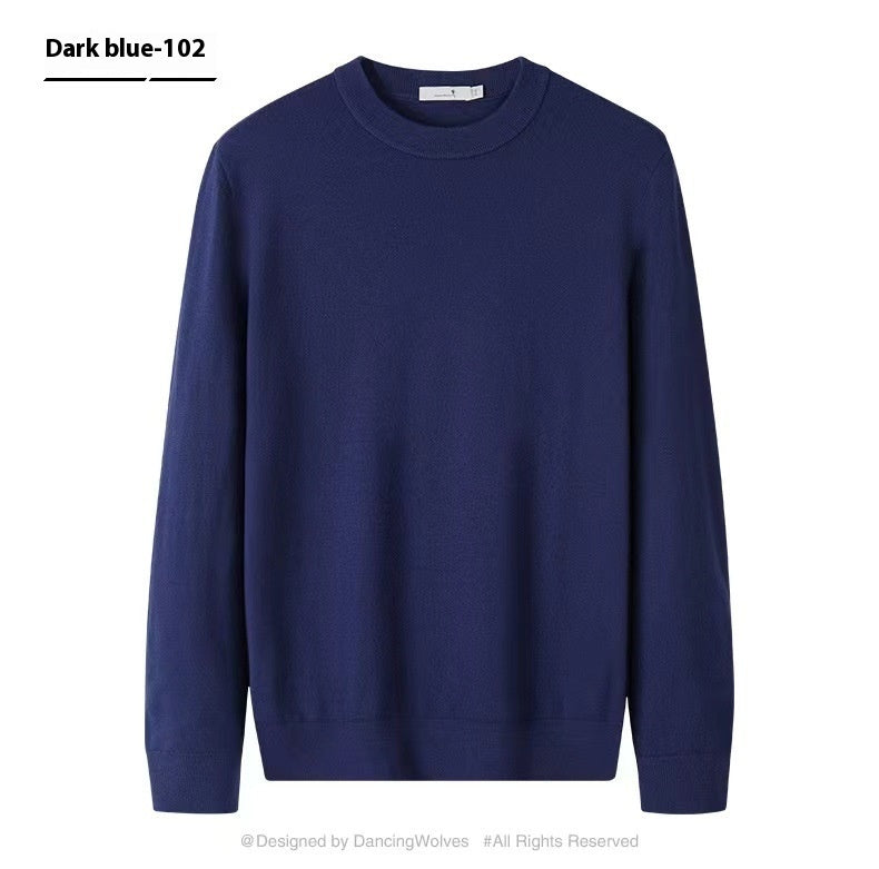 Soft Relaxed Men's Knit Sweater - Crew Neck, Modal Dark Blue 3D Changing Face Moving Picture Frame - Tophatter Daily Deals