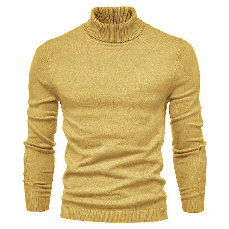 Soft Men's Turtleneck Sweater - Slim Fit Viscose Winter Grain Yellow 3D Changing Face Moving Picture Frame - Tophatter Daily Deals