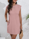 Round Neck Cap Sleeve Mini Dress Casual Dresses - Tophatter Daily Deals