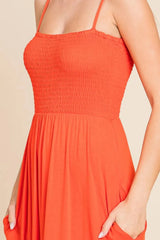 Culture Code Full Size Smocked Cami Maxi Dress with Pockets Casual Dresses - Tophatter Daily Deals