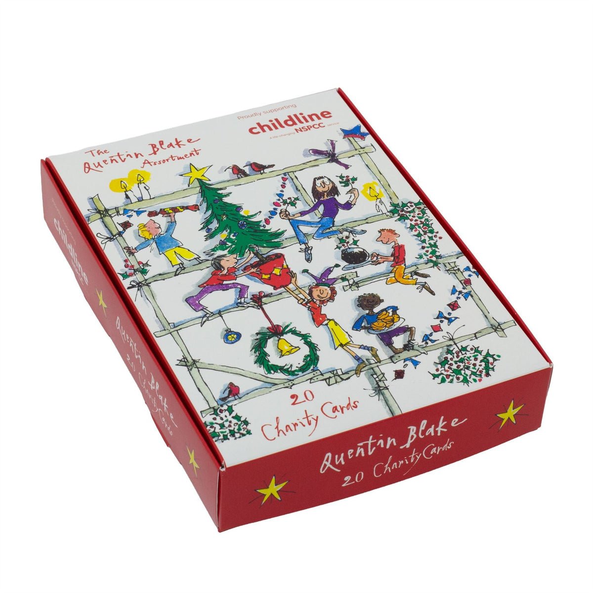 Quentin Blake Charity Christmas Cards | Box of 20 Christmas Cards with 5 Designs Greeting Card - Tophatter Daily Deals