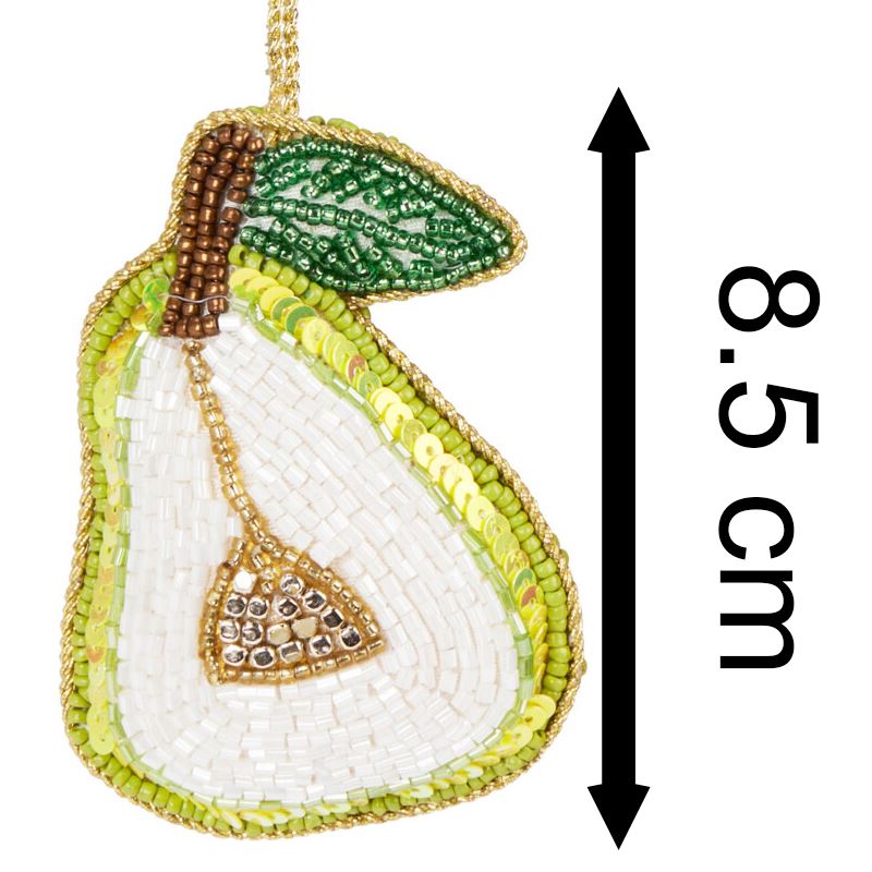 Pear Beaded Christmas Tree Bauble | Colourful Fruit-shaped Tree Ornaments Baubles - Tophatter Daily Deals
