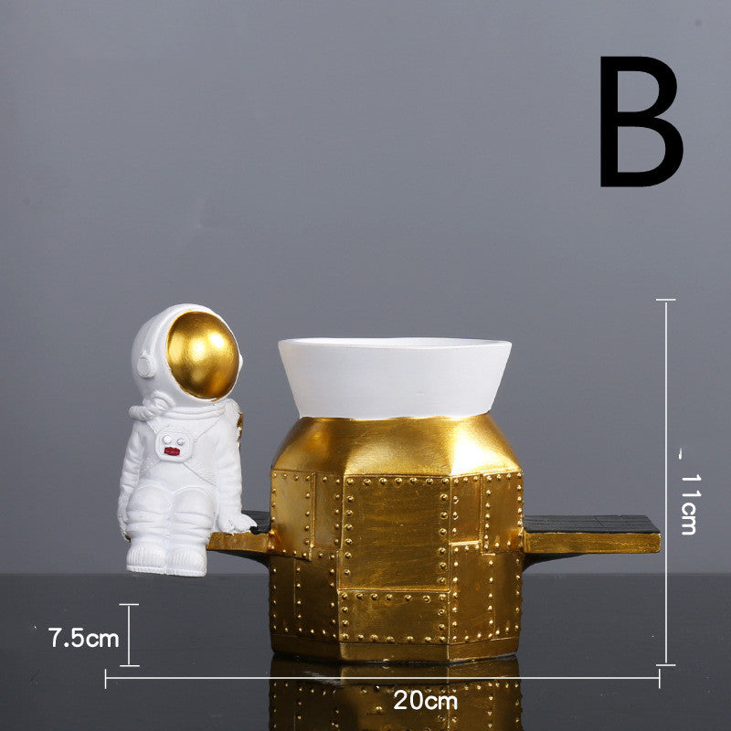 Astronaut Spaceman Decoration TV Cabinet Wine Cabinet Book B Gold 0 - Tophatter Daily Deals