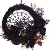 Halloween Wreath Decoration with Spider Web Occasions > Christmas > Christmas Wreaths & Garlands - Tophatter Daily Deals