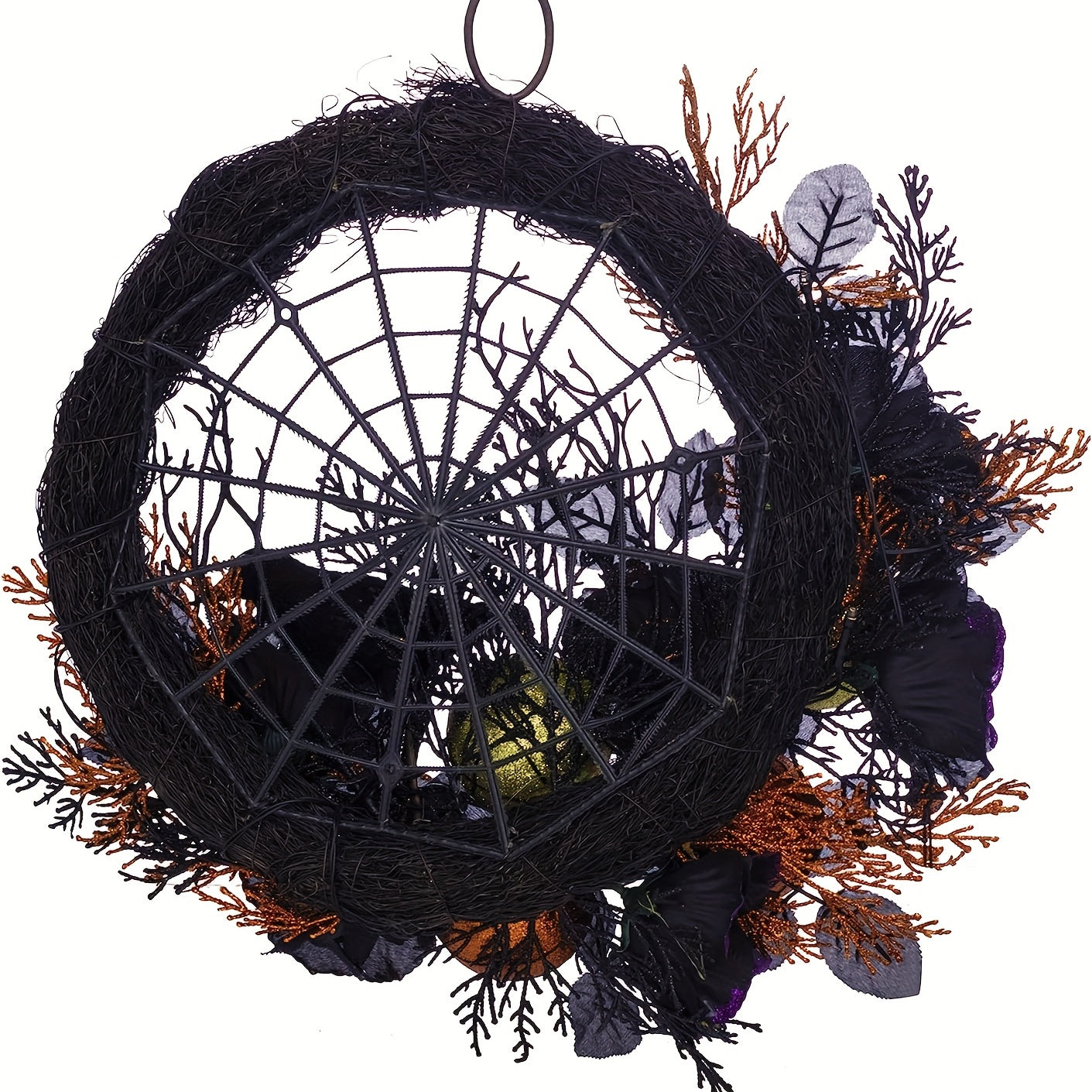 Halloween Wreath Decoration with Spider Web Occasions > Christmas > Christmas Wreaths & Garlands - Tophatter Daily Deals