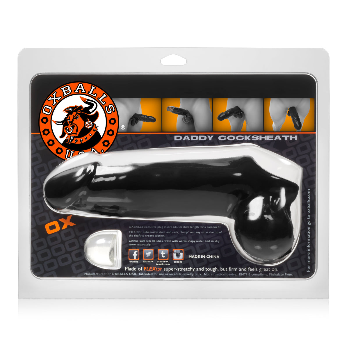 Daddy Cocksheath with Balls Black 10 Inch > Sex Toys For Men > Penis Sleeves - Tophatter Daily Deals