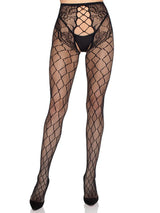 Faux Layer Net Tights with Crotchless Floral Panty (Black) – Lingerie > Clothes > Hosiery > Pantyhose & Tights - Tophatter Daily Deals