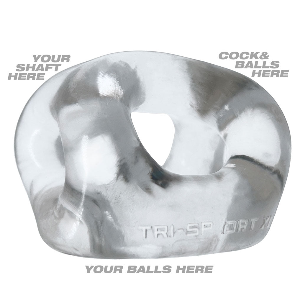 OXBALLS TRI-SPORT XL Thicker 3-Ring Cocksling Clear – Enhanced Support and Bulge Enhancement > Cock Ring > Sling - Tophatter Daily Deals