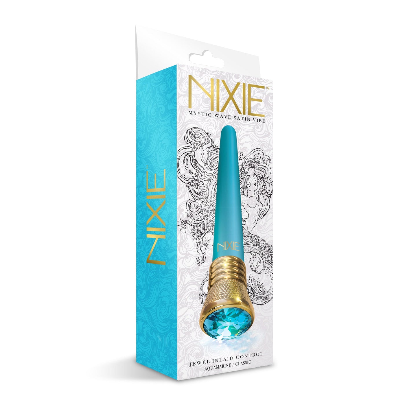 Nixie Jewel Satin Classic Vibe Aquamarine 7 Inch Waterproof G-Spot Vibrator > Vibrators > Standard Vibrators - Tophatter Daily Deals