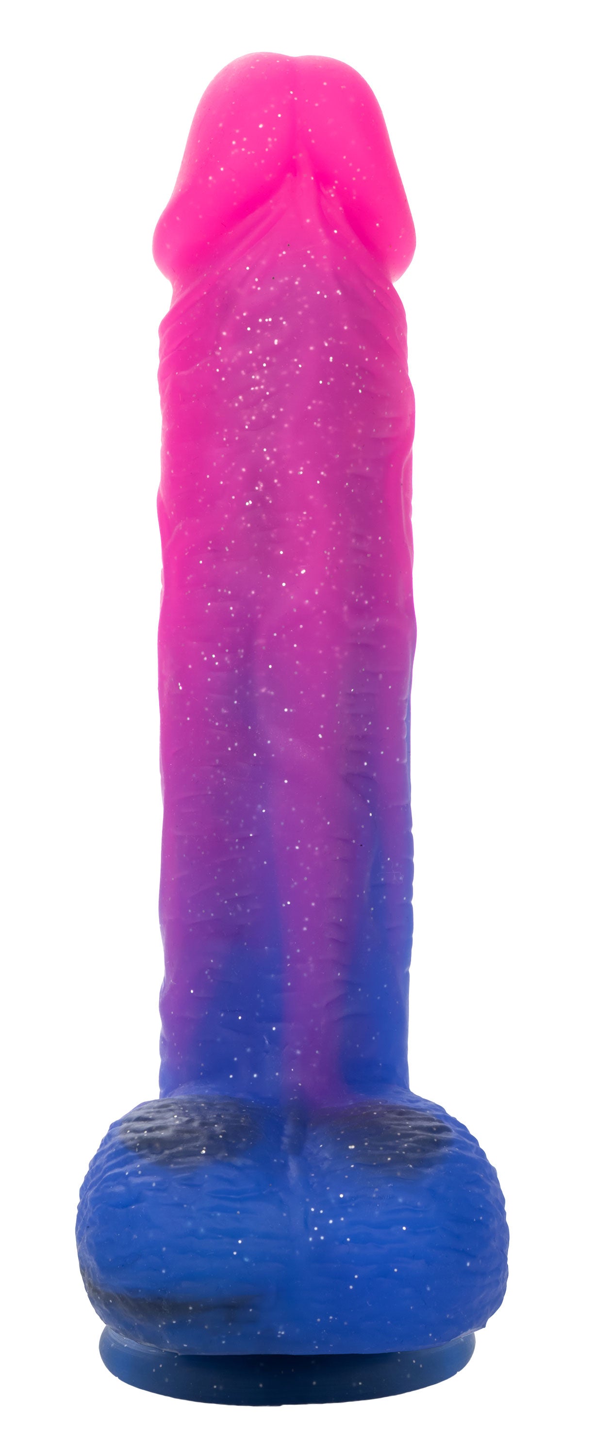 Naughty Bits Ombré Hombre XL Vibrating Dildo in Pink and Blue with Glitter Finish > Vibrators > Realistic Vibrators - Tophatter Daily Deals