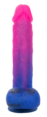 Naughty Bits Ombré Hombre XL Vibrating Dildo in Pink and Blue with Glitter Finish > Vibrators > Realistic Vibrators - Tophatter Daily Deals