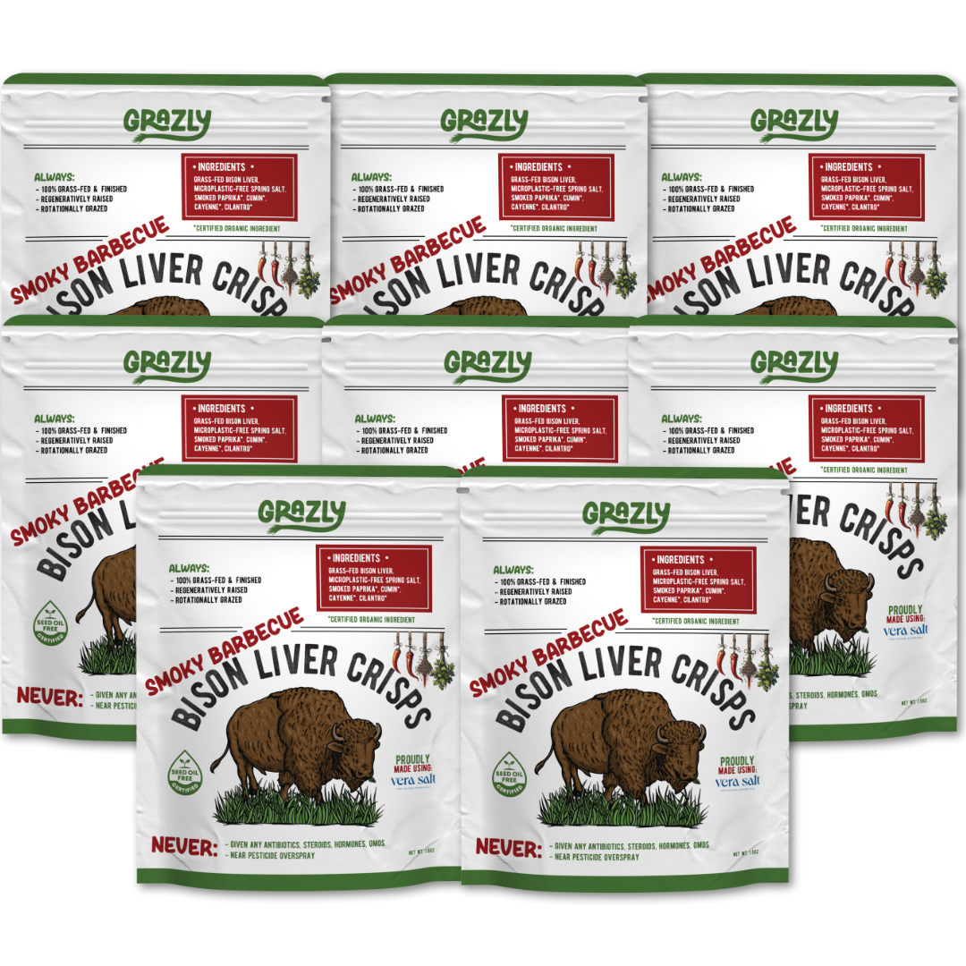 Bison Liver Crisps - 100% Grass-Fed/Finished Smoky Barbecue 8 Pack Health & Wellness - Tophatter Daily Deals