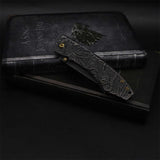 Wolf Head Relief Folding Knife - Tophatter Daily Deals