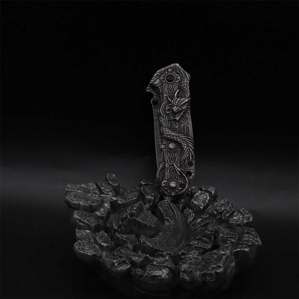 Evil Dragon Sculpture Knife Folding Knife - Tophatter Daily Deals