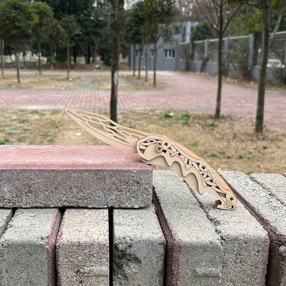 3D Folding Knife Puzzle Wooden Model Kit - Tophatter Daily Deals