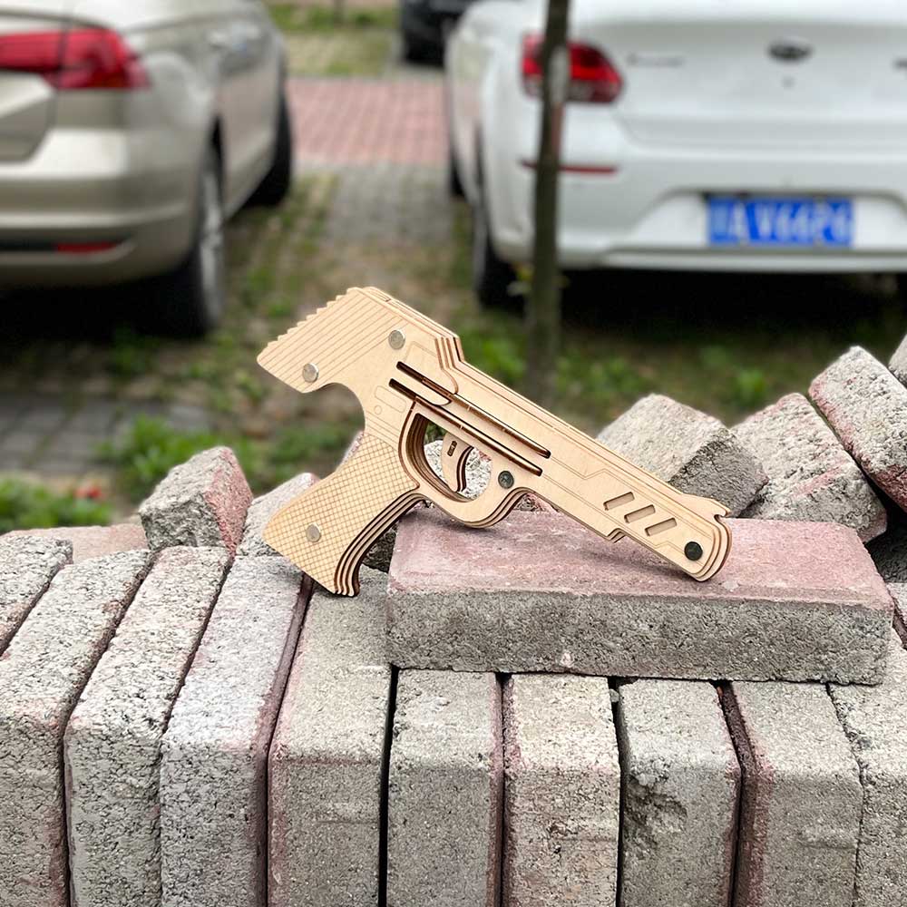 DIY 3D Semi-auto Rubber Band Pistol Model Kit - Tophatter Daily Deals