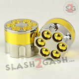 Revolver Bullet Herb Grinder Tobacco Mill - Gold Large 2 Inch 3 piece Silver Gold - Large 2" Smoking Accessories - Tophatter Daily Deals