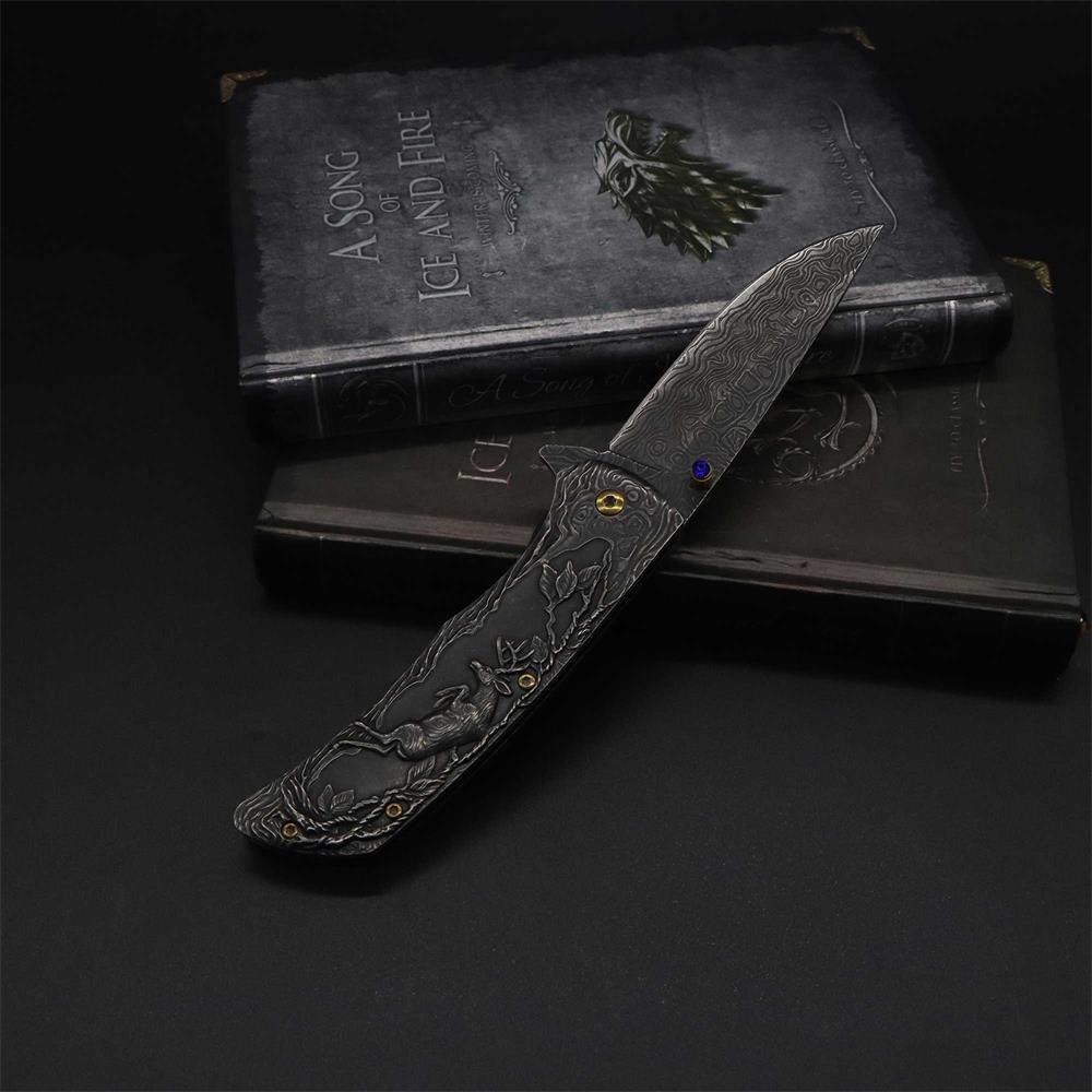 3D Sculpture Reindeer Folding Knife - Tophatter Daily Deals