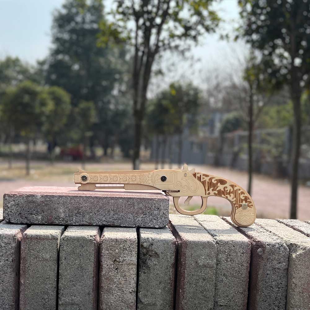 Assembled Firelock Wooden Rubber Band Gun Model Kit - Tophatter Daily Deals