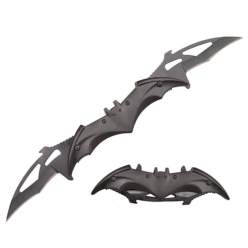 Batman Knife Twin 2 Blade Folding Knife Black - Tophatter Daily Deals