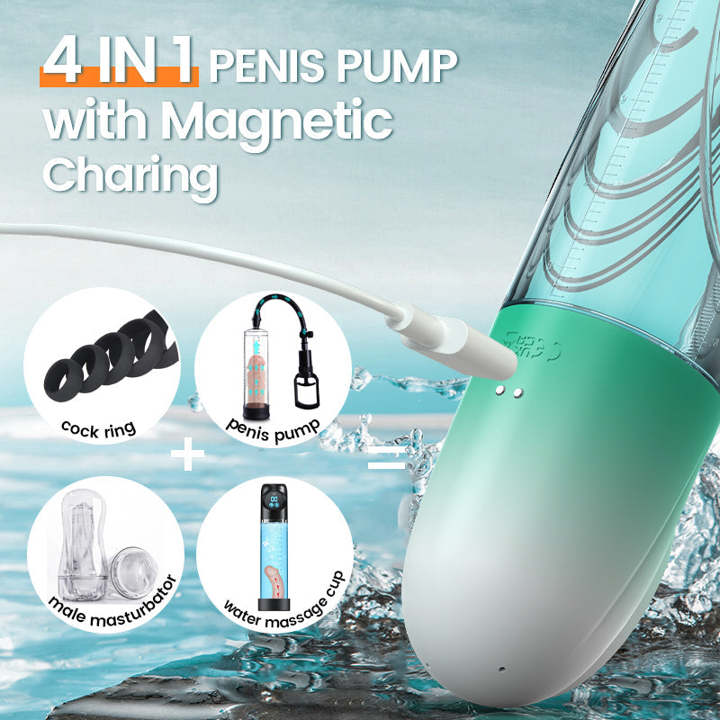 Source - Electric Vacuum and Water Penis Pump with LCD Display Penis Pumps - Tophatter Daily Deals