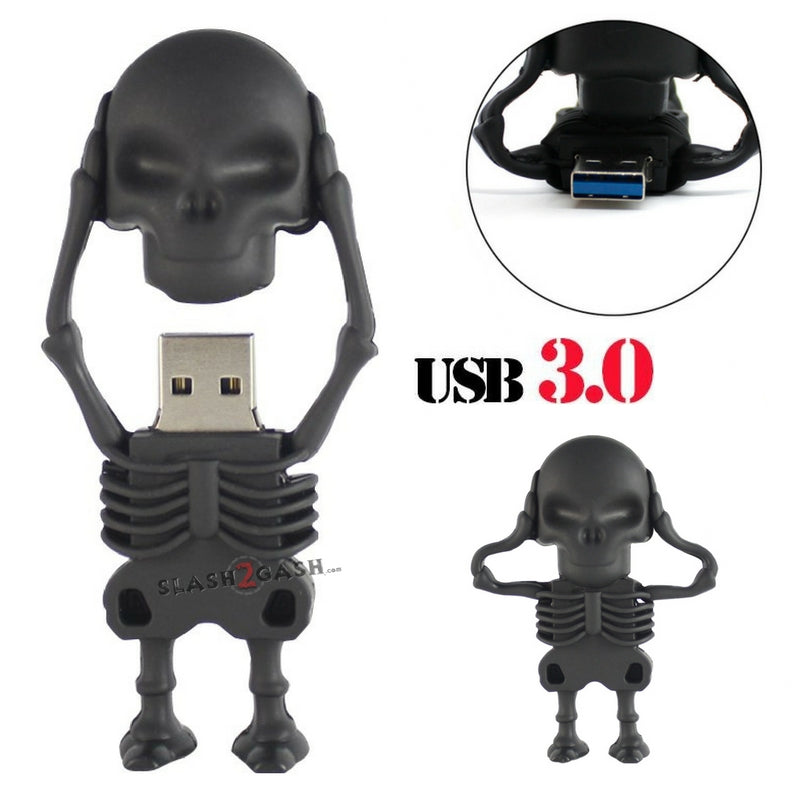 Skeleton USB Flash Drive 3.0 Rubber Skull Memory Stick 16/32gb 10x FASTER! USB Flash Drive - Tophatter Daily Deals