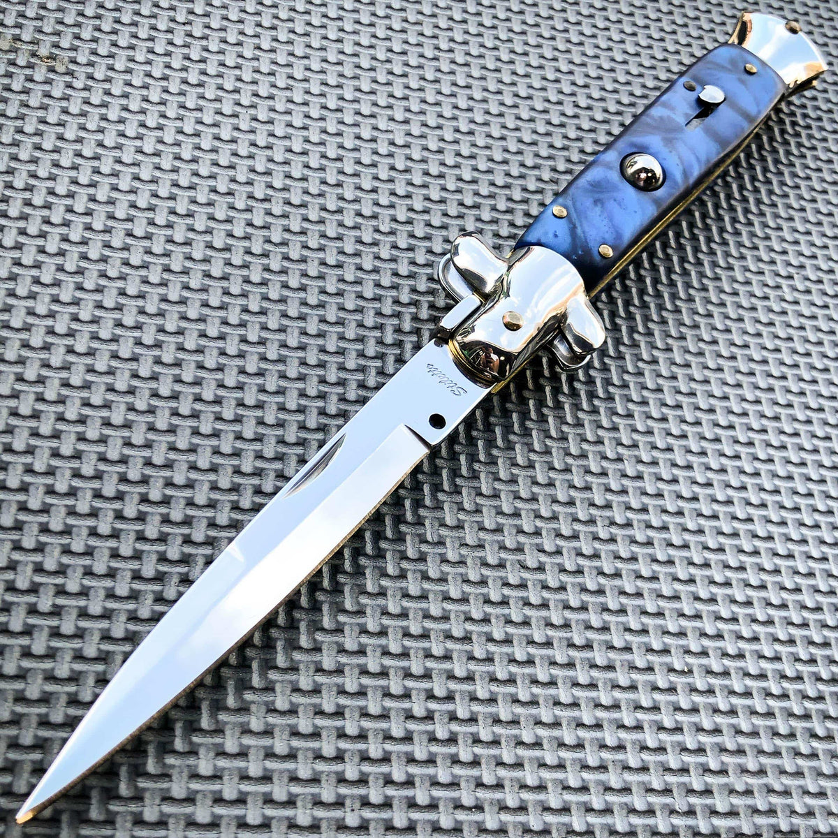 ltalian Stiletto Pocket Knife Blue - Tophatter Daily Deals
