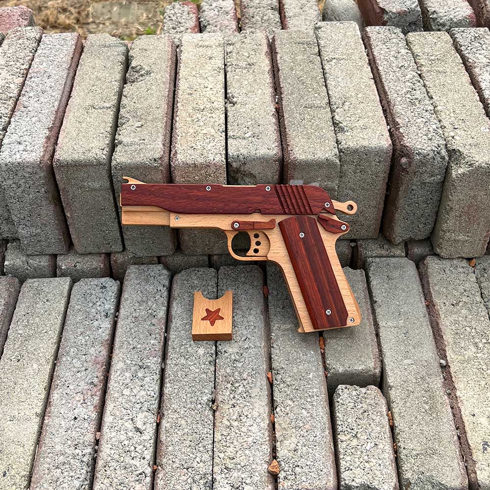 M1911 Wooden Rubber Band Gun Model - Tophatter Daily Deals