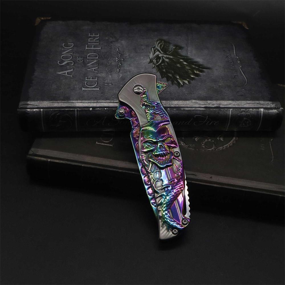 Snake Skull Relief Folding Knife - Tophatter Daily Deals