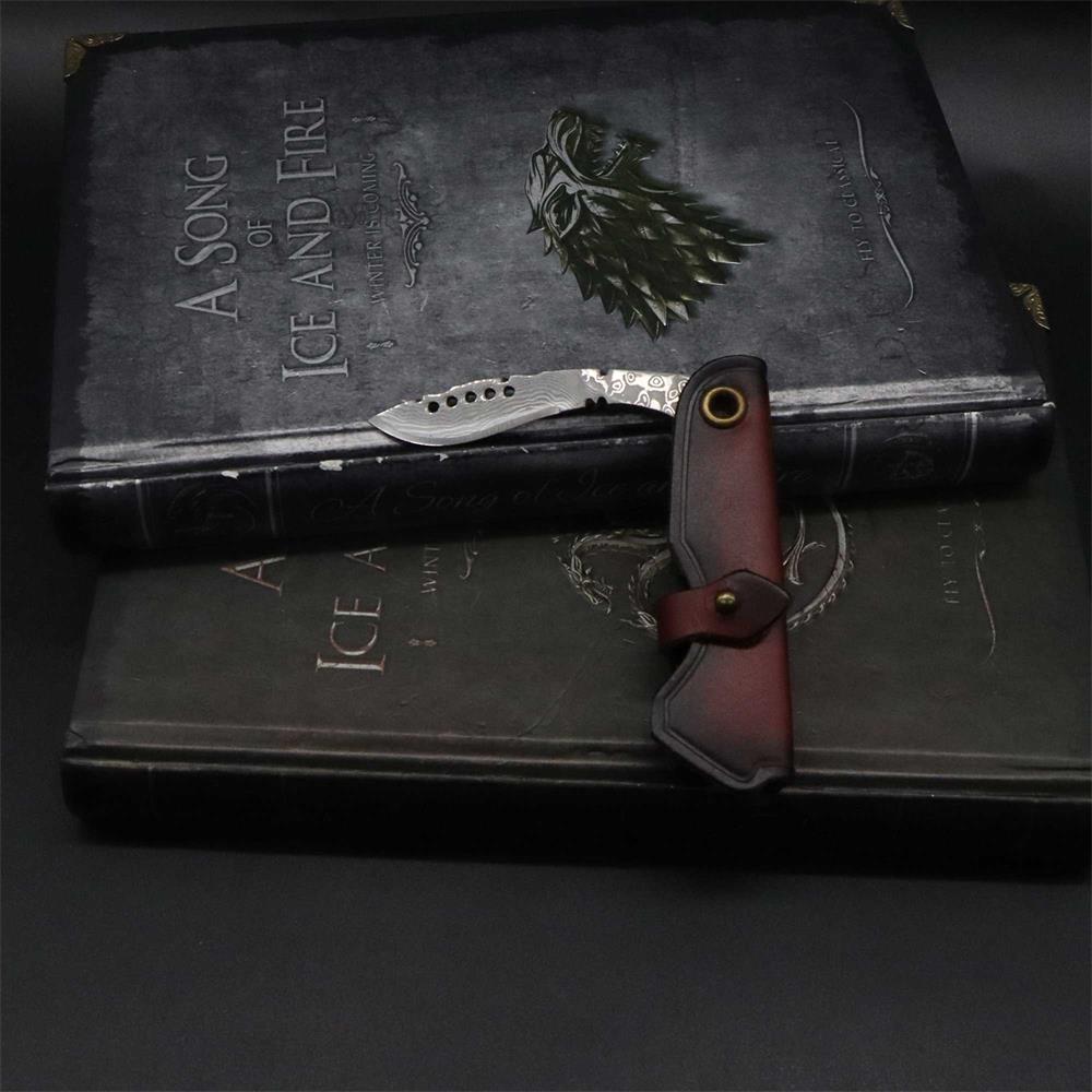 Damascus Steel Nepal Knife With Leather Case - Tophatter Daily Deals