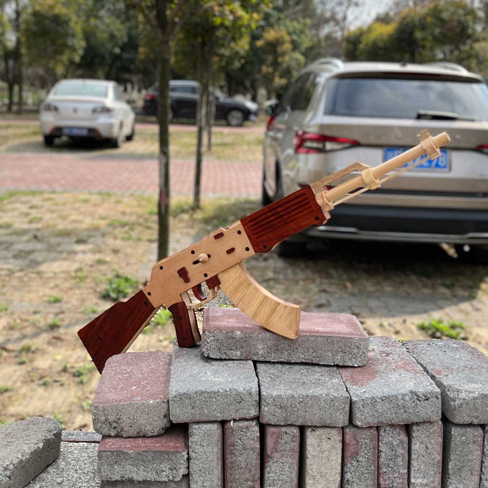 AK47 Wooden Replica Rubber Band Gun Model Kit - Tophatter Daily Deals