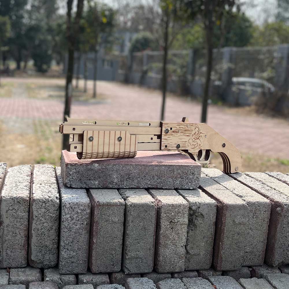 Wooden Mossberg Shotgun Rubber Band Gun Model Kit - Tophatter Daily Deals