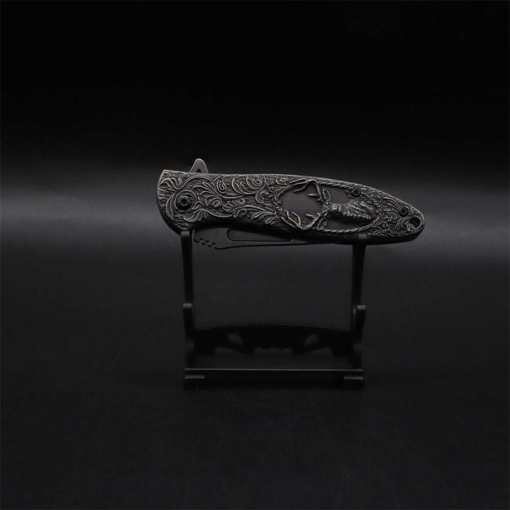 Fantastic Reindeer in the Mirror Folding Knife - Tophatter Daily Deals
