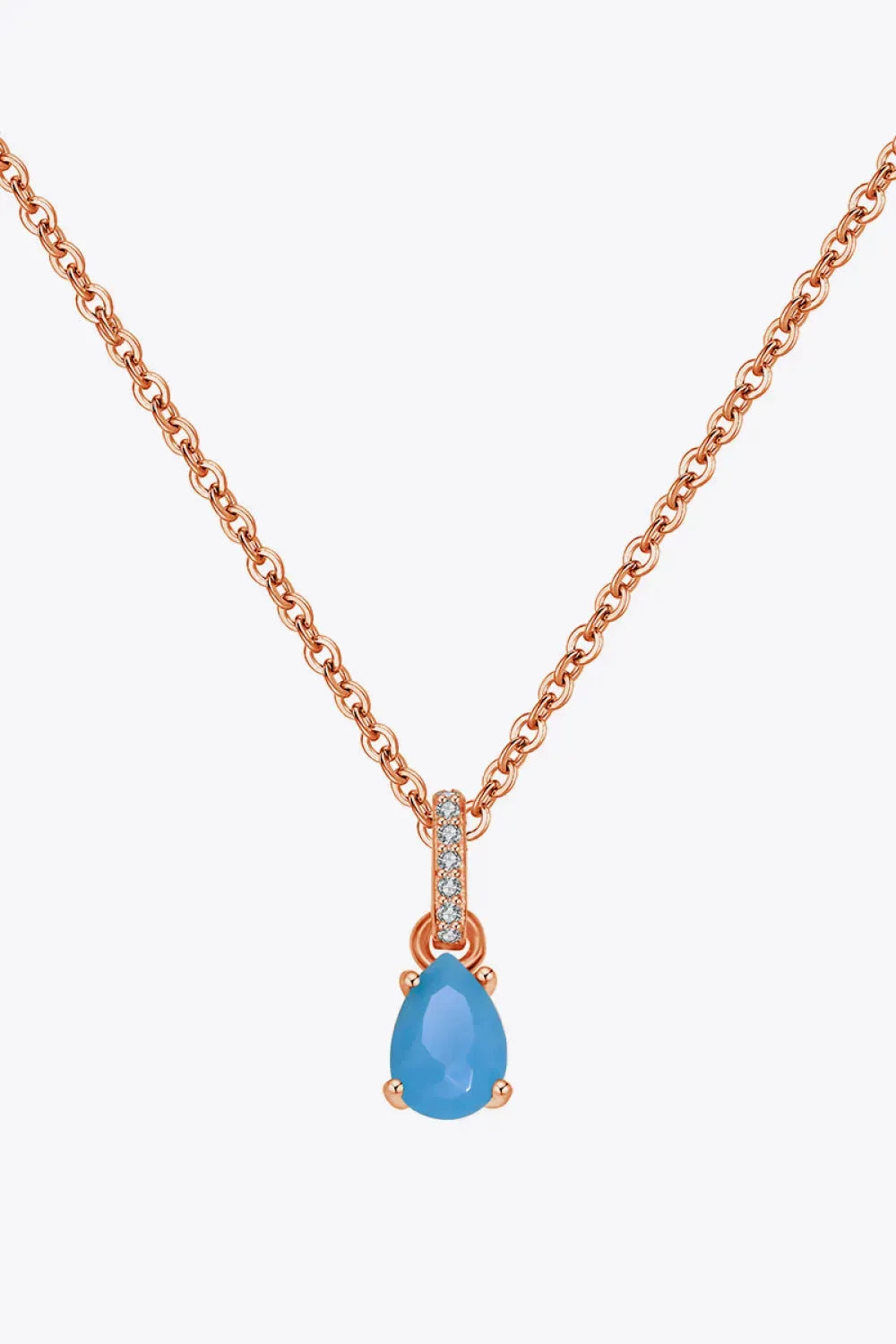 Teardrop Turquoise 4-Prong Pendant Necklace Necklaces - Tophatter Daily Deals
