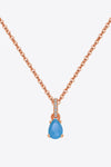 Teardrop Turquoise 4-Prong Pendant Necklace Necklaces - Tophatter Daily Deals