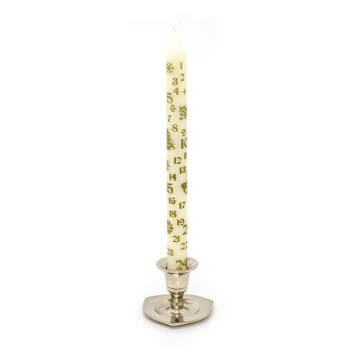 Traditional Christmas Advent Calendar Dinner Candle - Cream Advent Candle Advent Candle - Tophatter Daily Deals