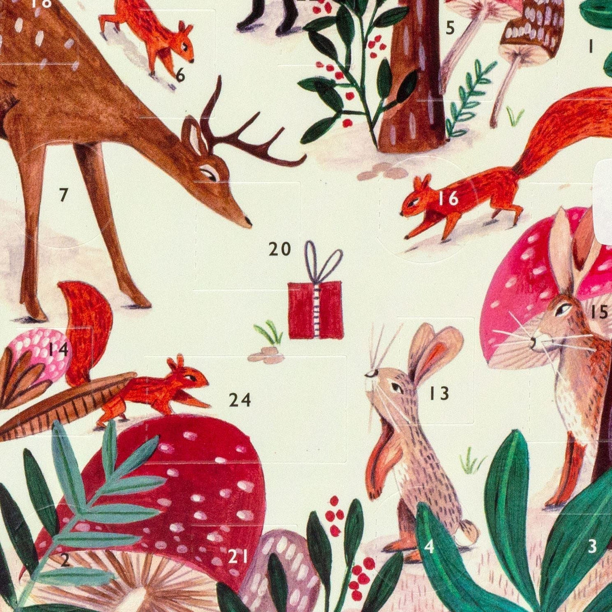Woodland Friends - Christmas Advent Calendar Greetings Card & Envelope Advent Calendar - Tophatter Daily Deals