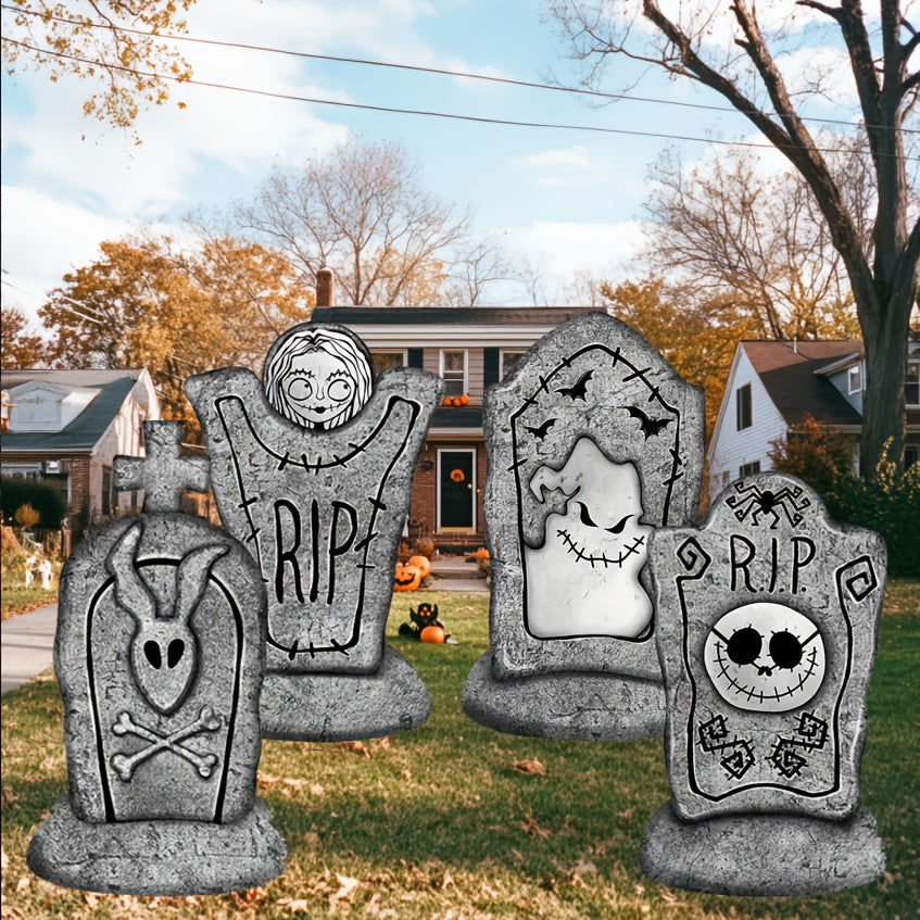 2D Halloween Tombstone Yard Decorations (Set of 4) Halloween - Tophatter Daily Deals