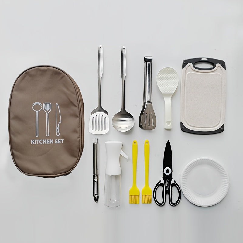 Camping Cookware Kit with Storage Bag (11pcs) Camp Cooking - Tophatter Daily Deals