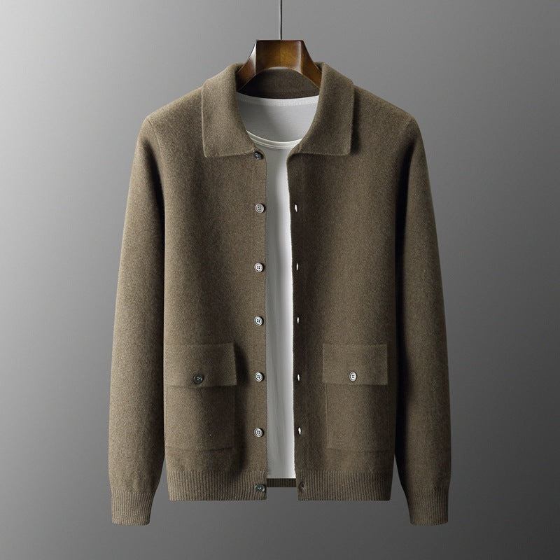 Warm Classic Men's Polo Cardigan - Wool, Button, Autumn 3D Changing Face Moving Picture Frame - Tophatter Daily Deals