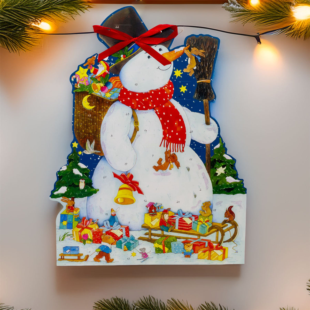 Snowman Advent Calendar | Large Kids Christmas Countdown with Glitter & Ribbon Advent Calendar - Tophatter Daily Deals