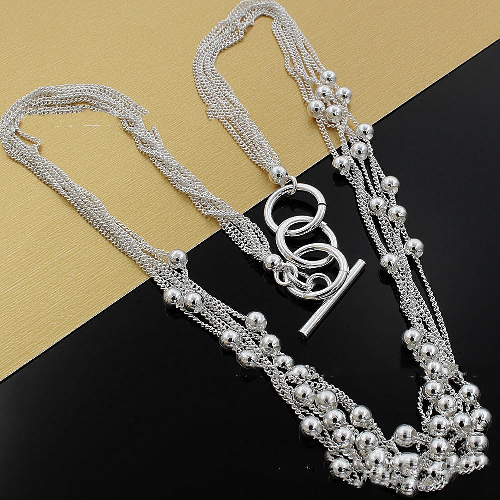 Bead Necklace Jewelry Jewelry Electroplating Silver Jewelry 2 Style 0 - Tophatter Daily Deals