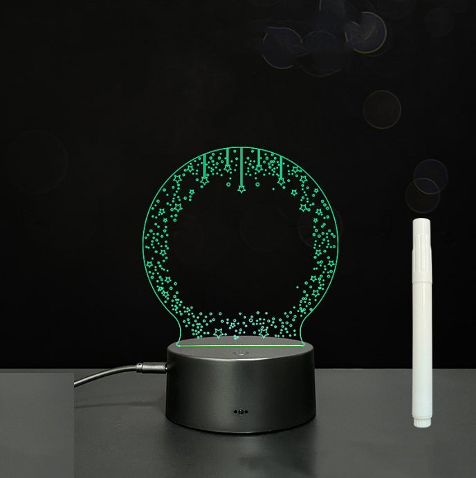 3D Acrylic Board Handwriting Message Board LED Light Style8 Black A 0 - Tophatter Daily Deals