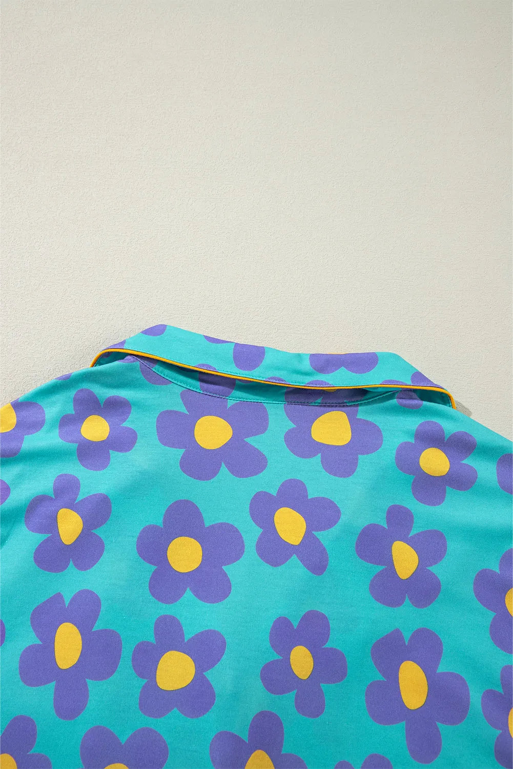 Green Flower Print Long Sleeve Shirt Shorts Pajamas Set Loungewear & Sleepwear/Sleepwear - Tophatter Daily Deals